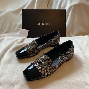 Chanel Milky Way Glitter Moccasin 38.5